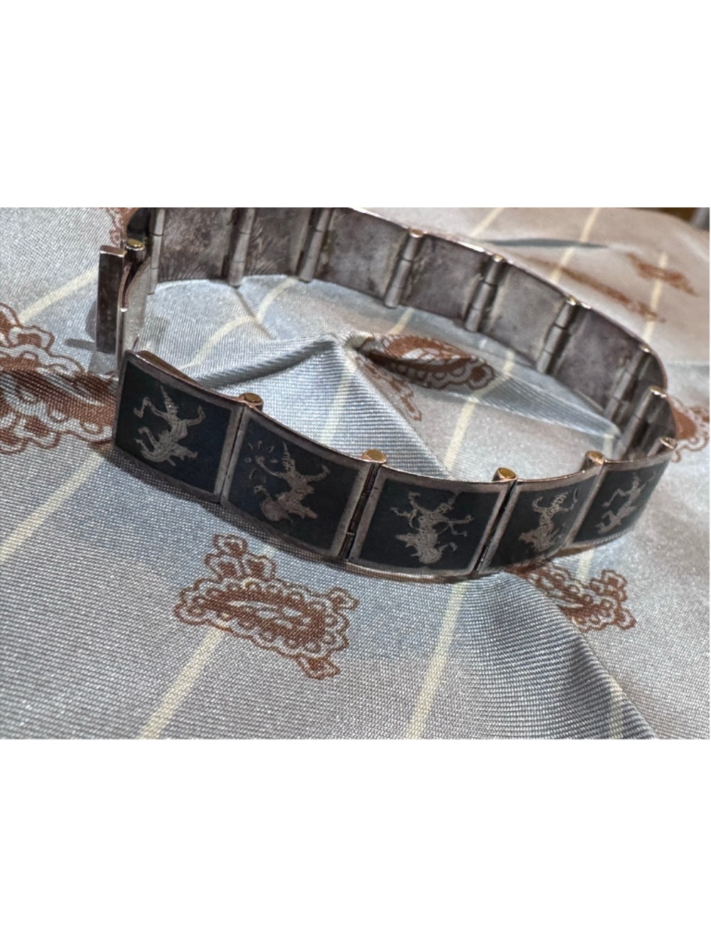 Siamese Nielloware Sterling Silver Bracelet